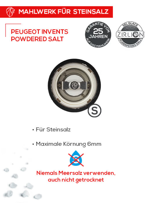 Peugeot Saveurs Line Elektrische Salzmühle Aluminium 15cm - Gourmet Markt