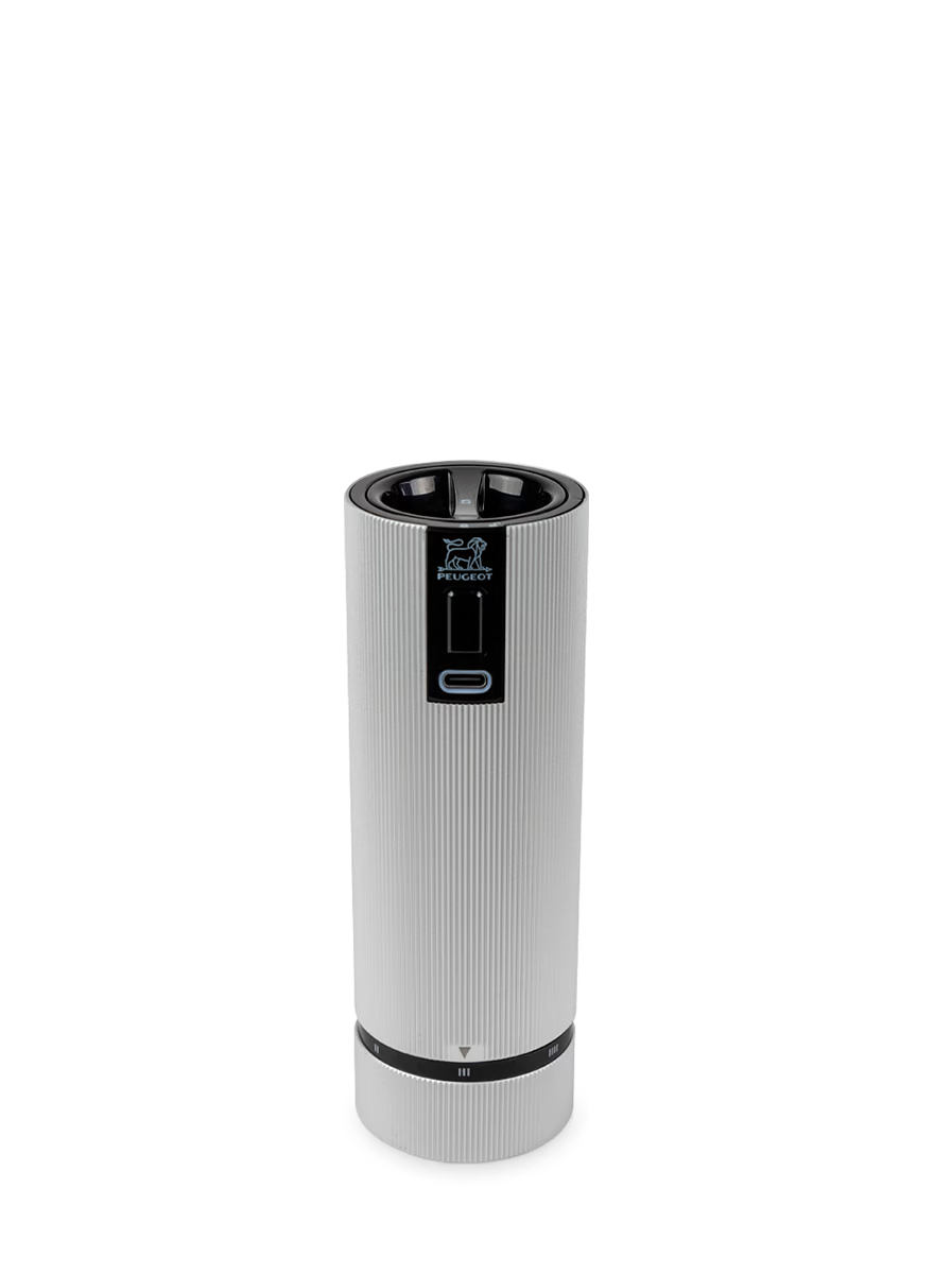Peugeot Saveurs Line Elektrische Salzmühle Aluminium 15cm - Gourmet Markt