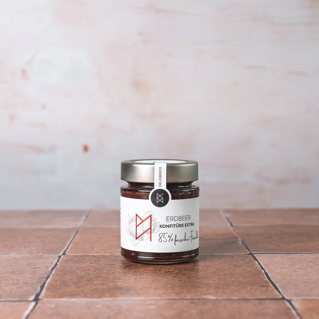 Deligreece Erdbeer Konfitüre Extra 85% (180g) - Gourmet Markt