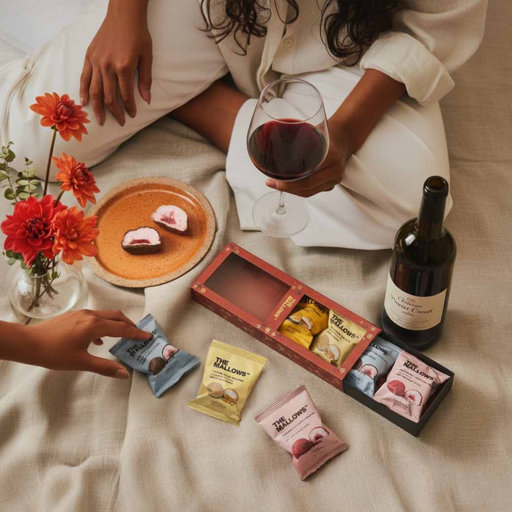 The Mallows Caramel filled Marshmallows Gift Box - Winter Edition (118g) - Gourmet Markt