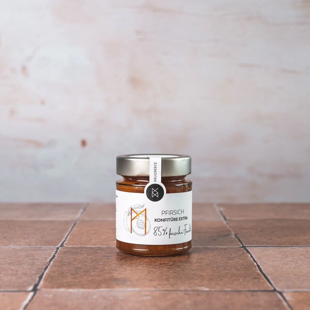 Deligreece Pfirsich Konfitüre extra 85% (180g) - Gourmet Markt