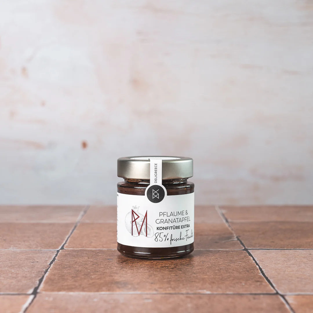 Deligreece Pflaume & Granatapfel Konfitüre extra 85% (180g) - Gourmet Markt