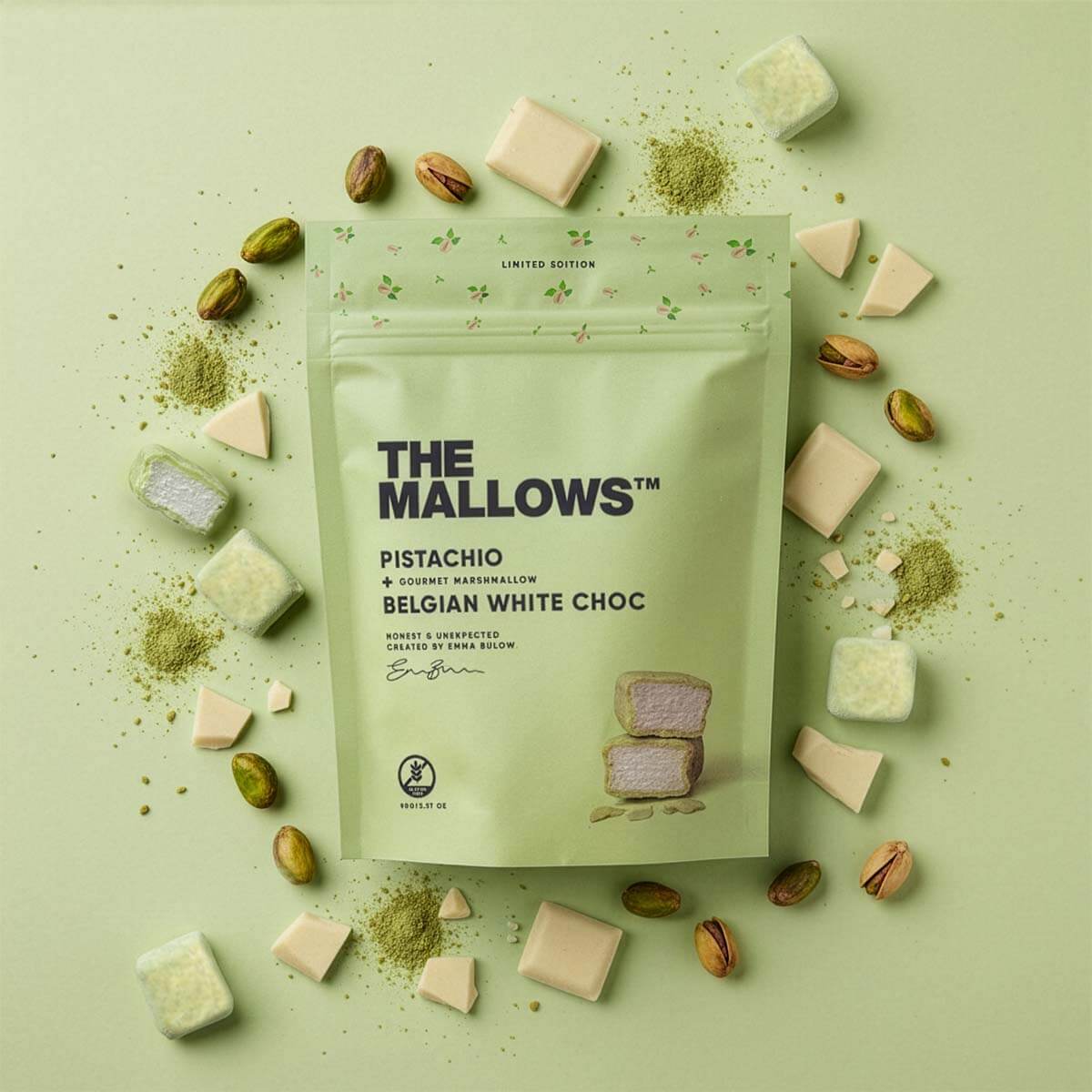 The Mallows Pistachio Marshmallows (90g) - Gourmet Markt