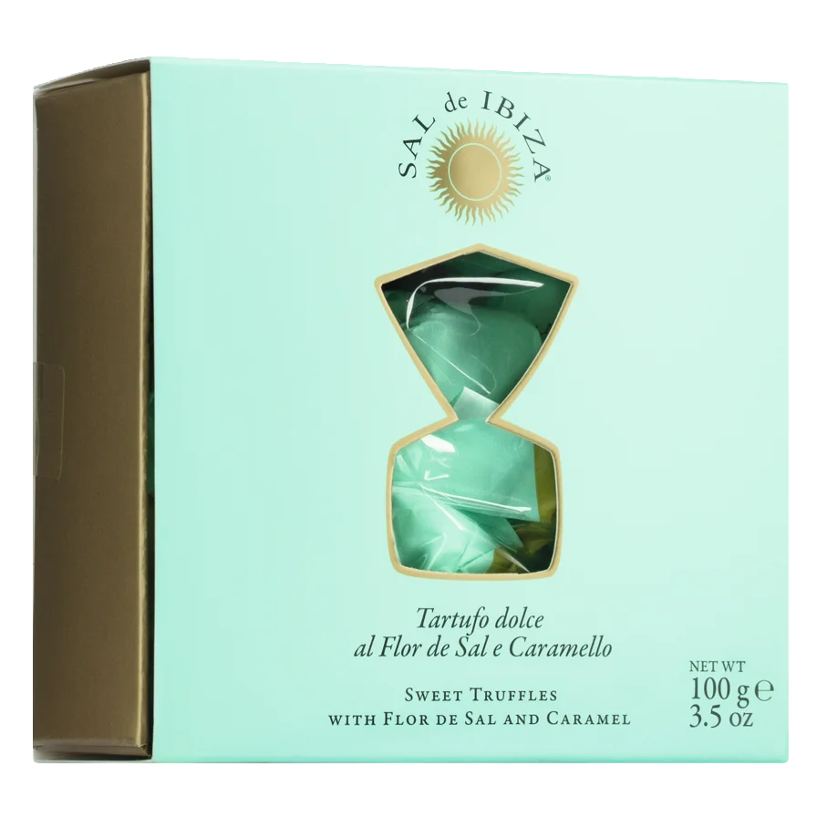 Tartufi dolci Flor de Sal e caramello Geschenkbox (100g)