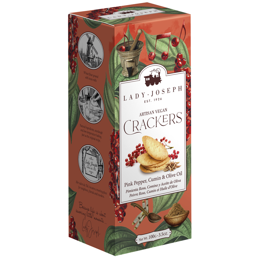 Lady Joseph Cracker mit rotem Pfeffer, Kreuzkümmel und Olivenöl (100g) - Gourmet Markt