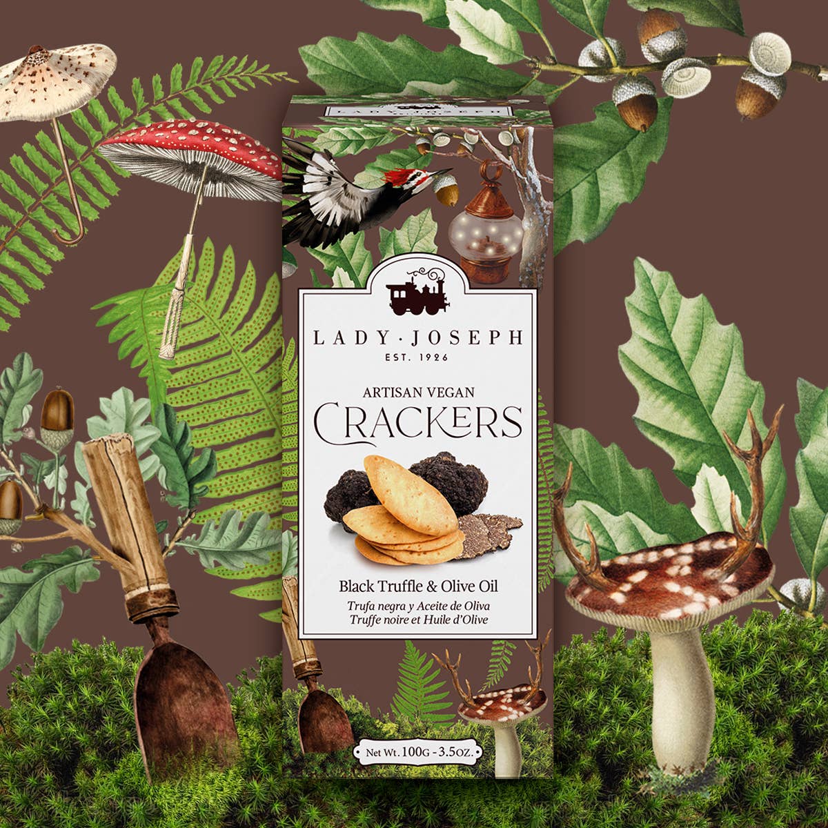 Lady Joseph Cracker mit Schwarzem Trüffel und Olivenöl, vegan (100g) - Gourmet Markt