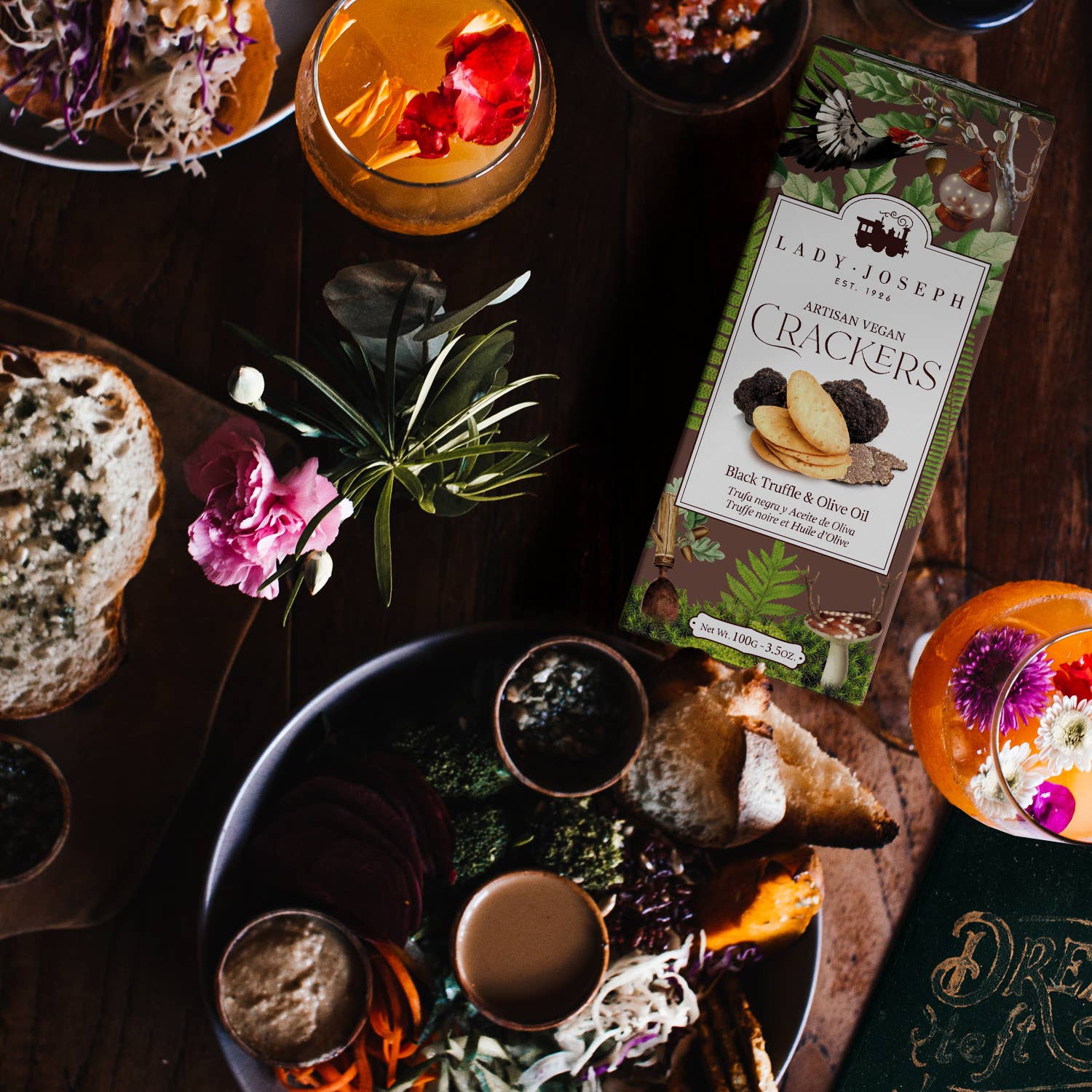 Lady Joseph Cracker mit Schwarzem Trüffel und Olivenöl, vegan (100g) - Gourmet Markt