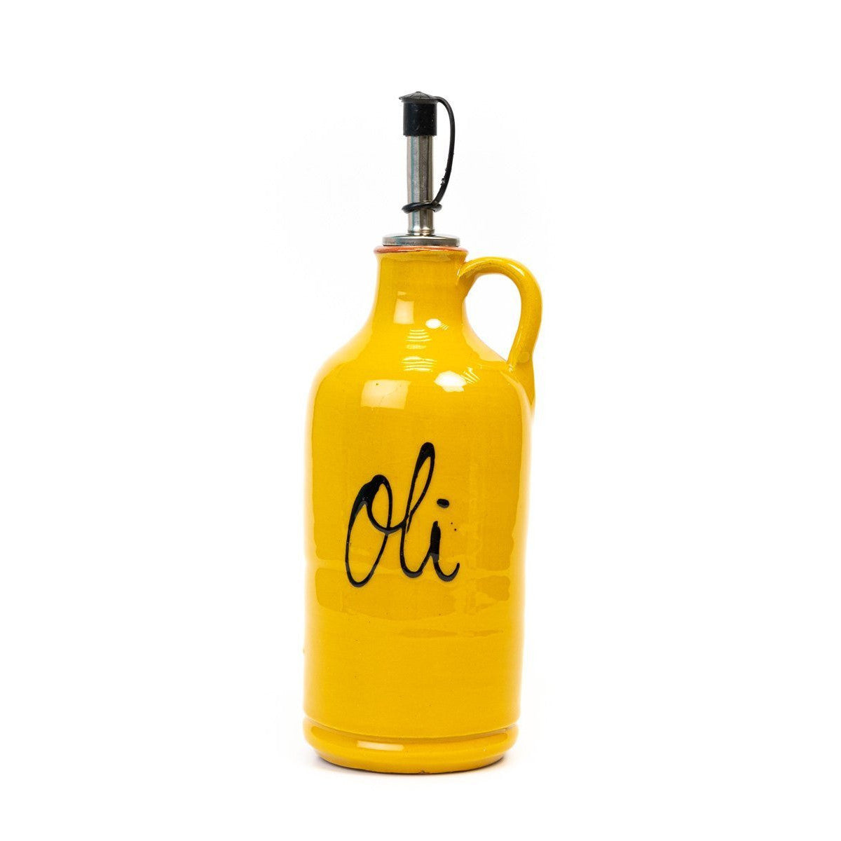 OIivenöl Flasche zum befüllen - volllasiert und lackiert gelb (22cm) - Gourmet Markt