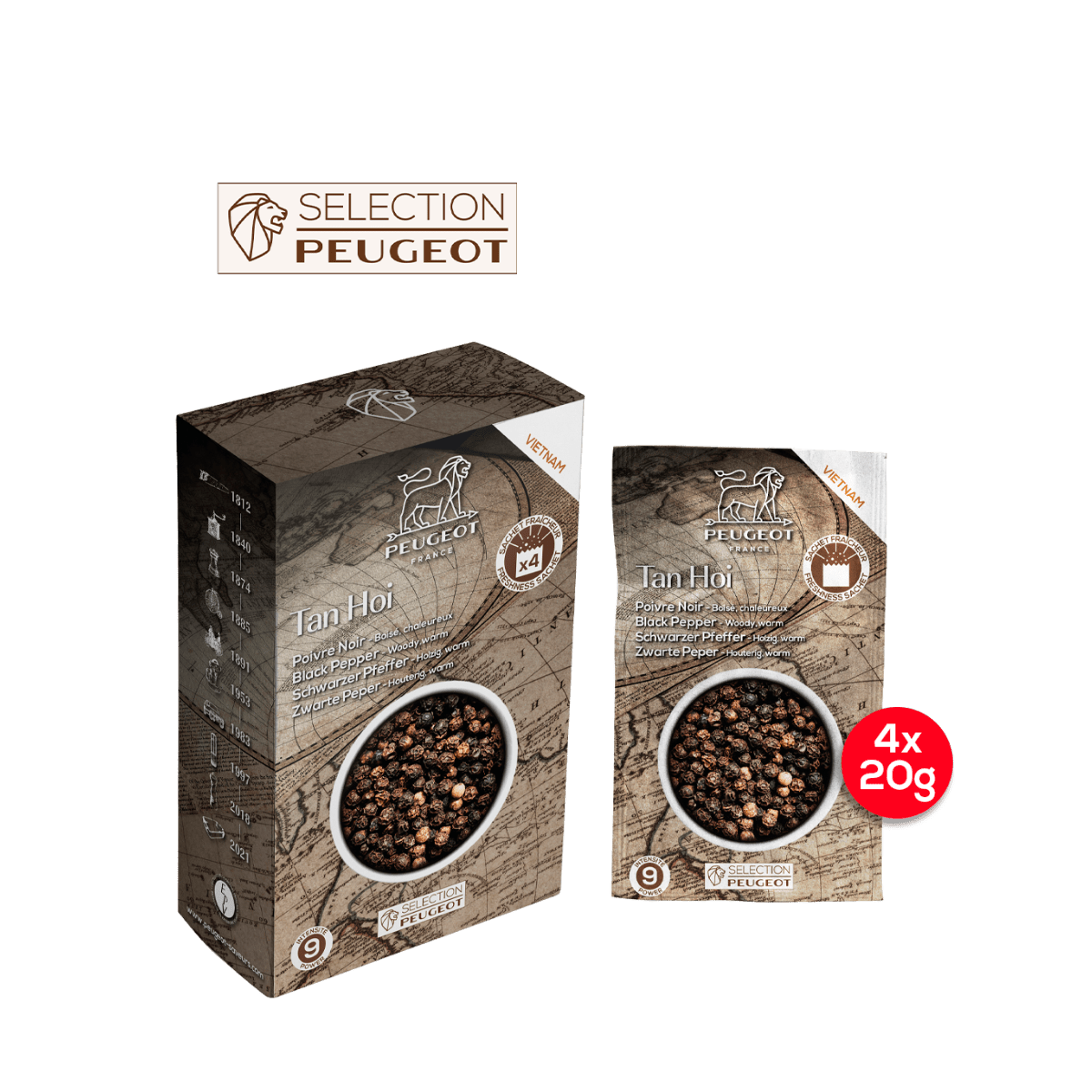 Peugeot Saveurs Tan Hoi schwarzer Pfeffer aus Vietnam (80g) - Gourmet Markt