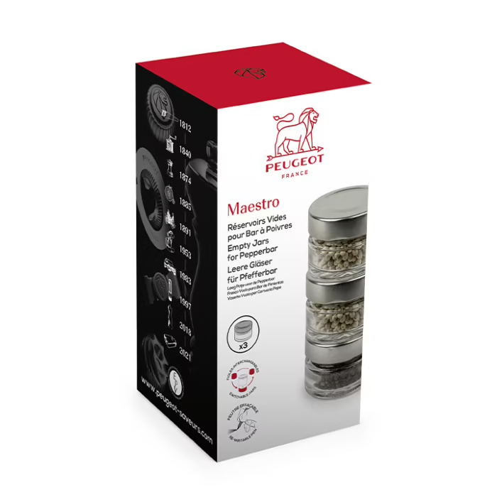 Peugeot Saveurs Peugeot Maestro Set aus 3 Vorratsgläsern - Gourmet Markt