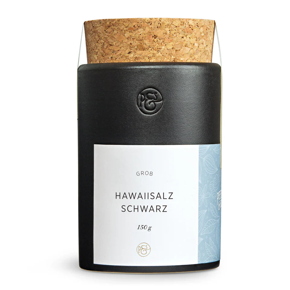 Pfeffersack & Söhne Hawaiisalz schwarz Keramikdose (150g) - Gourmet Markt