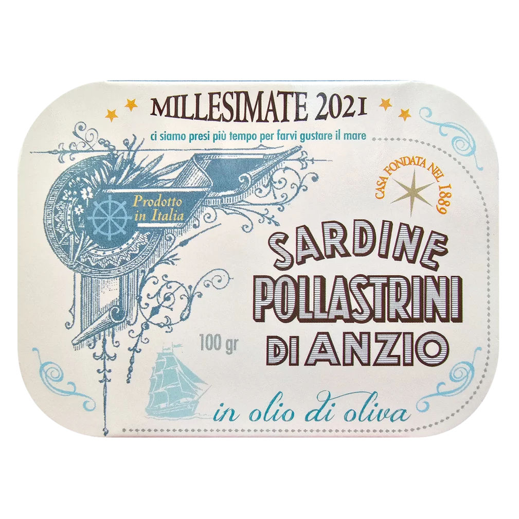Pollastrini Jahrgangssardinen in Olivenöl (100g) - Gourmet Markt