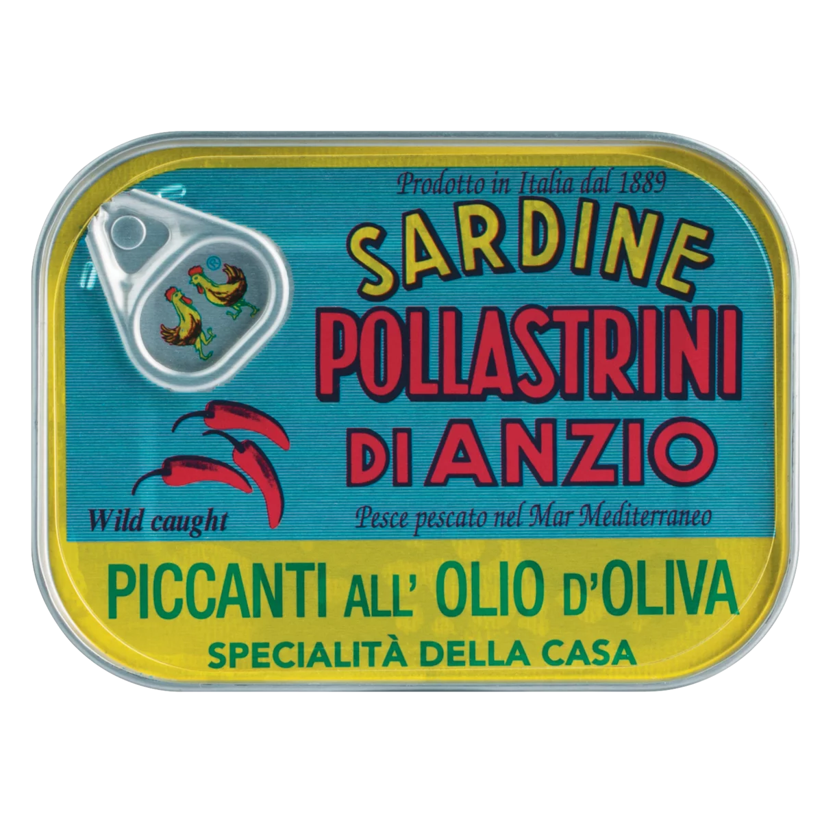 Pollastrini Sardinen in Olivenöl, pikant (100g) - Gourmet Markt
