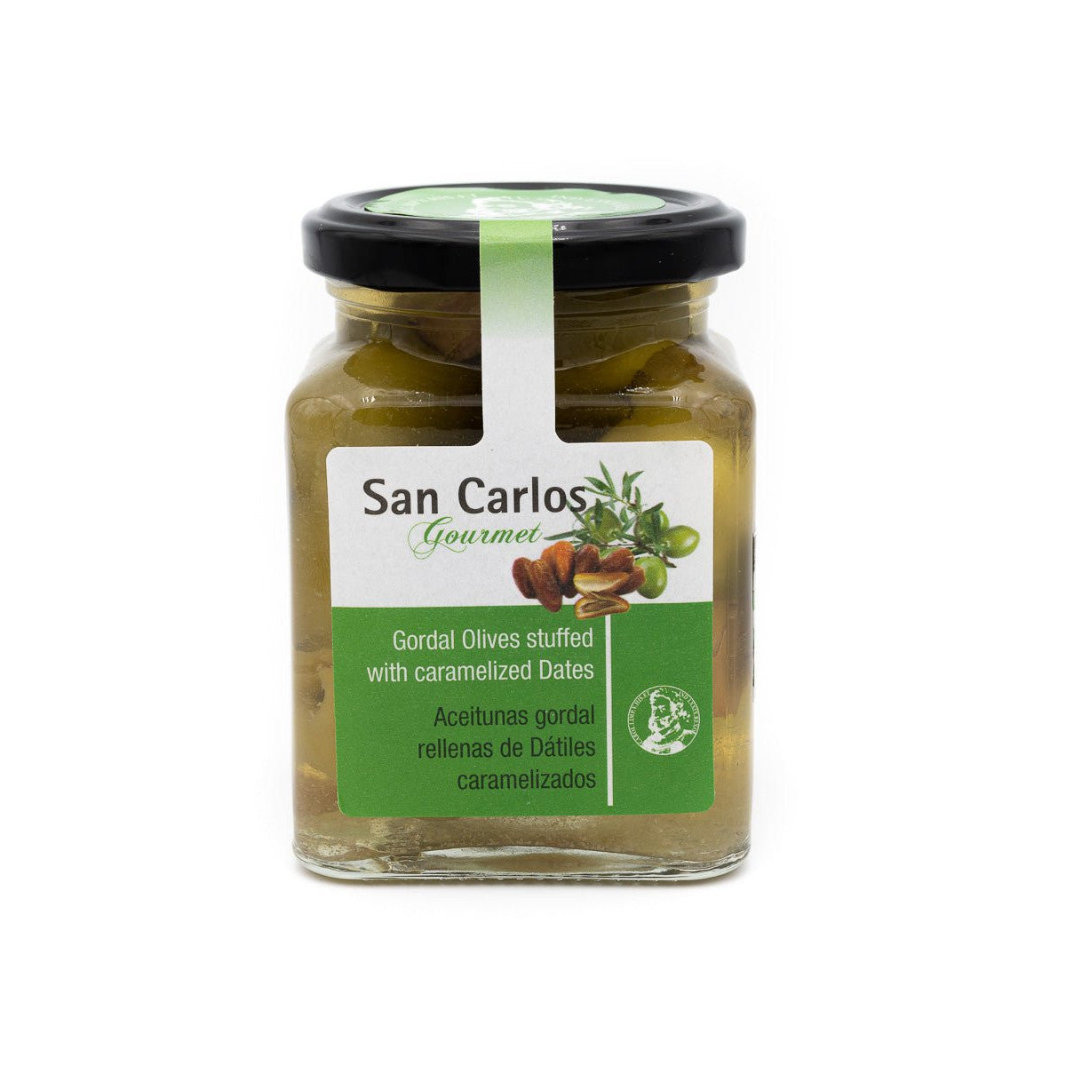 San Carlos grüne Oliven Gordal mit Datteln gefüllt (140g) - Gourmet Markt - Pago de los Baldios de San Carlos