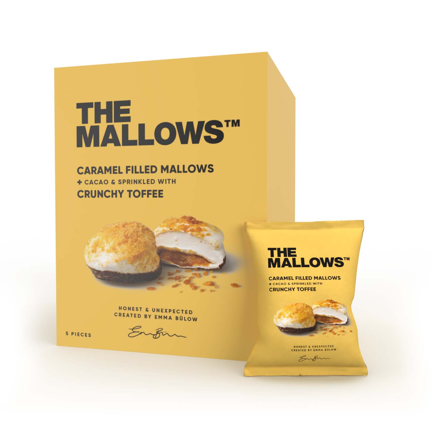 The Mallows Caramel filled & Crunchy Toffee Marshmallows (55g) - Gourmet Markt