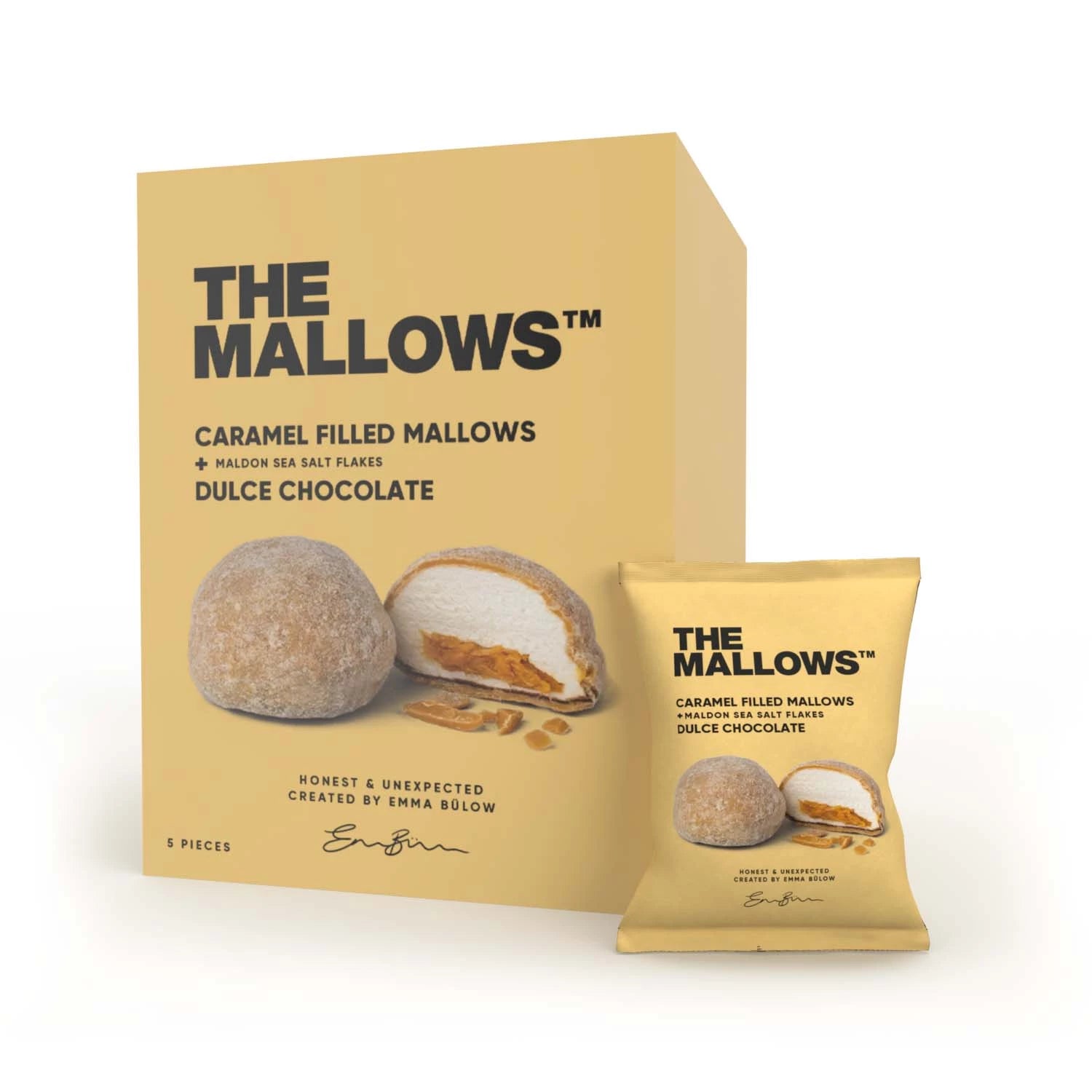The Mallows Caramel filled & Dulce Chocolate Marshmallows (80g) - Gourmet Markt