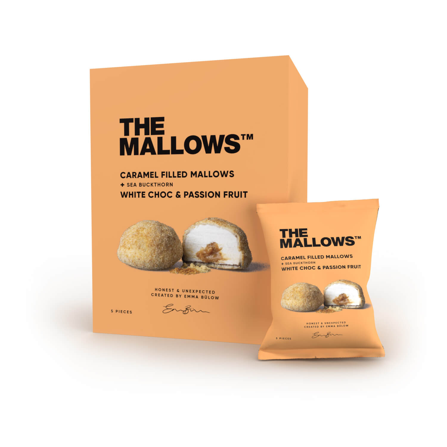 The Mallows Caramel filled & Passion Fruit Marshmallows (80g) - Gourmet Markt
