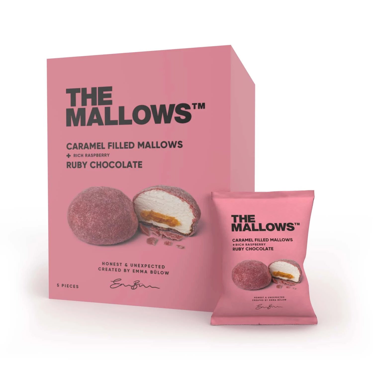 The Mallows Caramel filled & Ruby Chocolate Marshmallows (80g) - Gourmet Markt