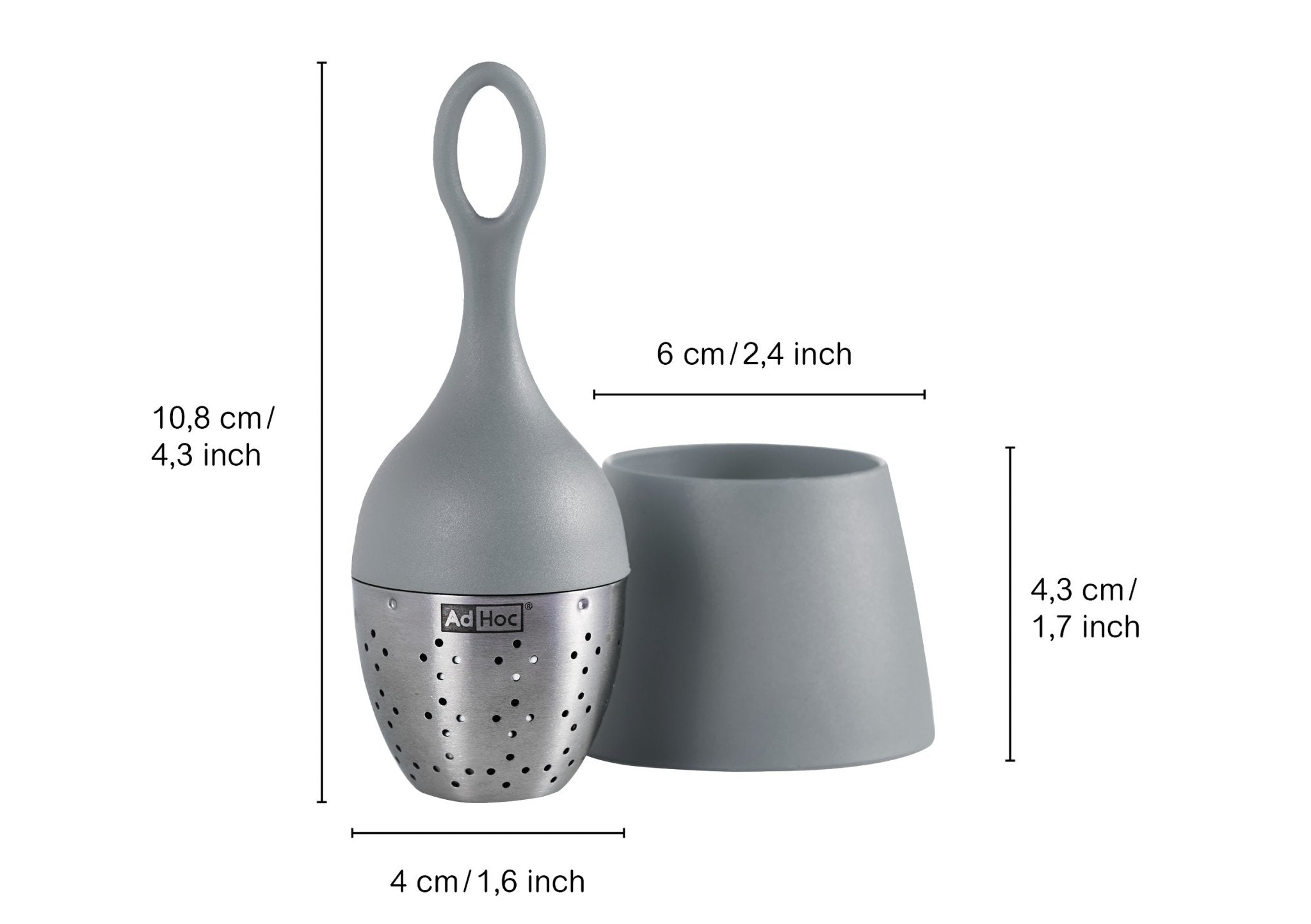 AdHoc Schwimmender Teefilter Floatea grau - Gourmet Markt