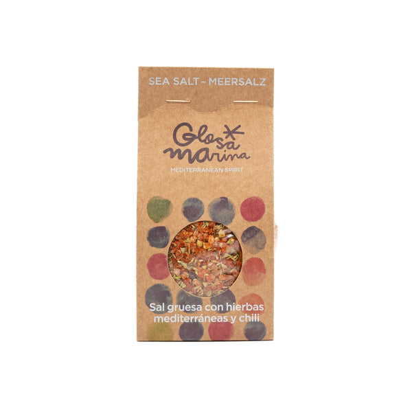 Glosa Marina - Grobes Meersalz mit mediterranen Kräutern und Chili (200g) - Gourmet Markt - Glosa Marina