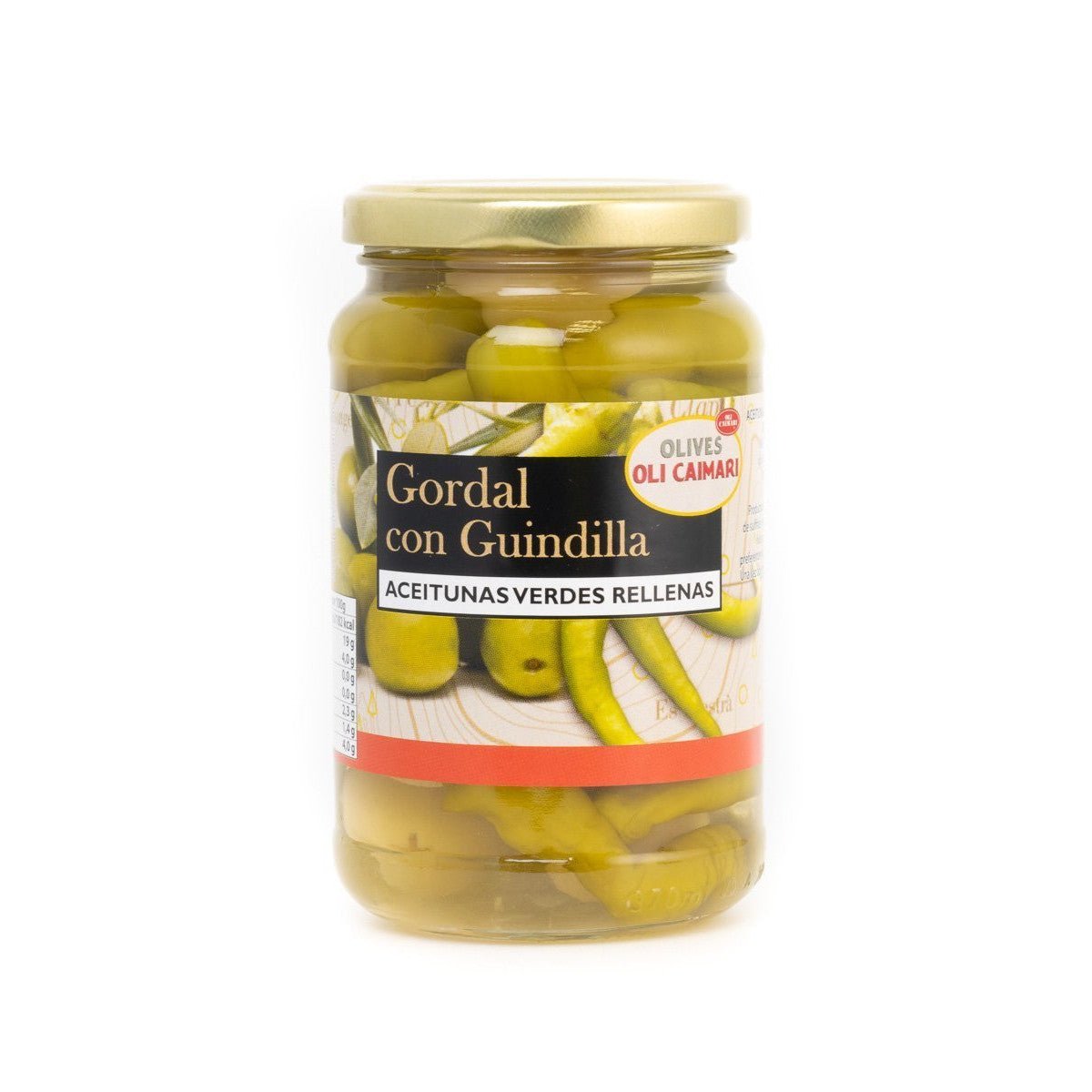 Grüne Oliven mit Chilis (180g) - Gourmet Markt - Olives Oli Caimari