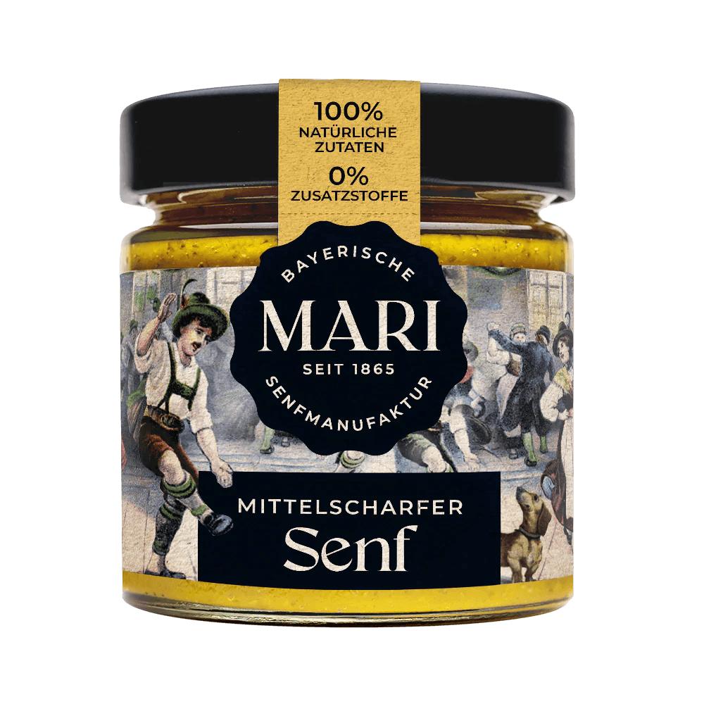 Mari Mittelscharfer Senf (180ml) - Gourmet Markt - Mari Senfmanufaktur