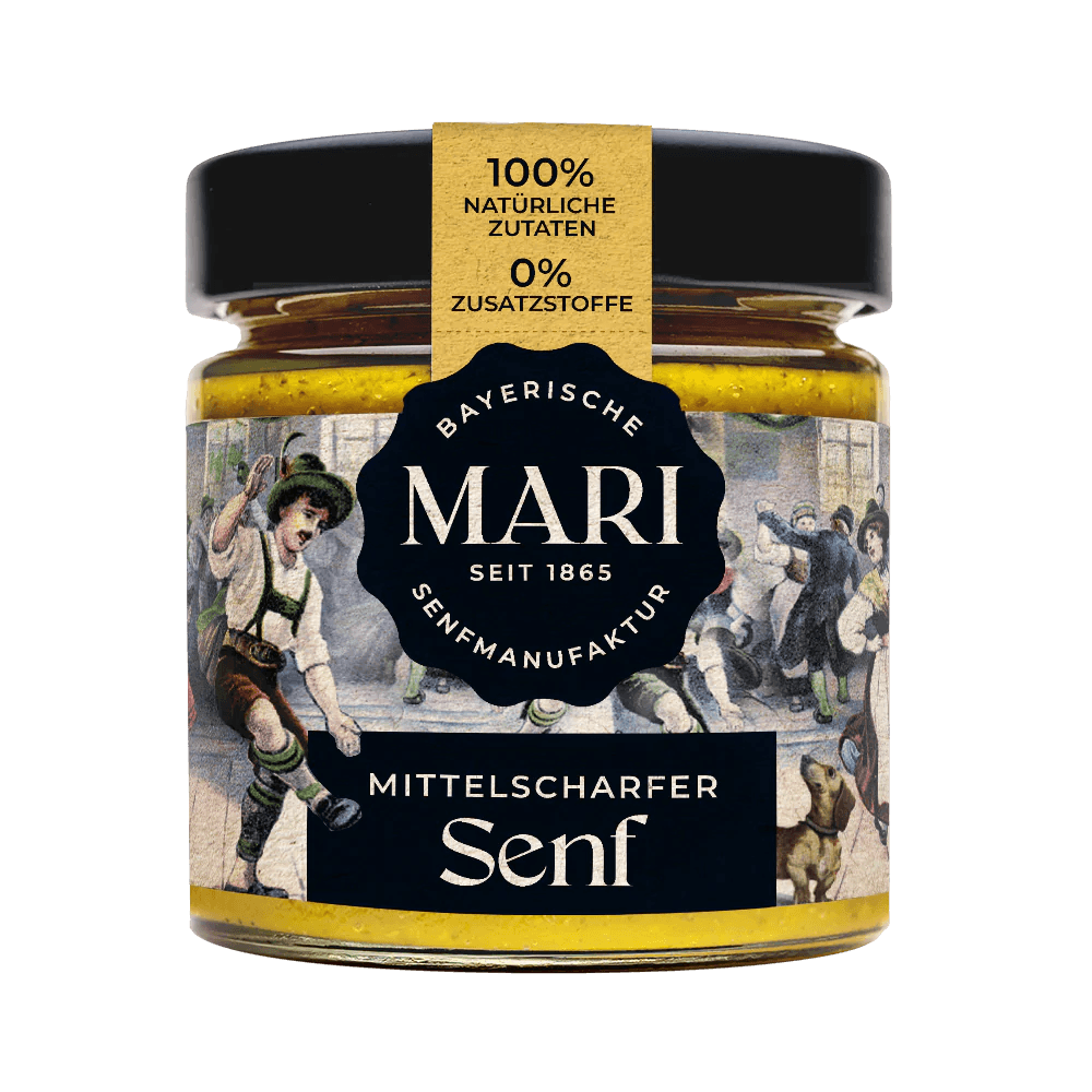 Mari Senfmanufaktur Mittelscharfer Senf (180ml) - Gourmet Markt