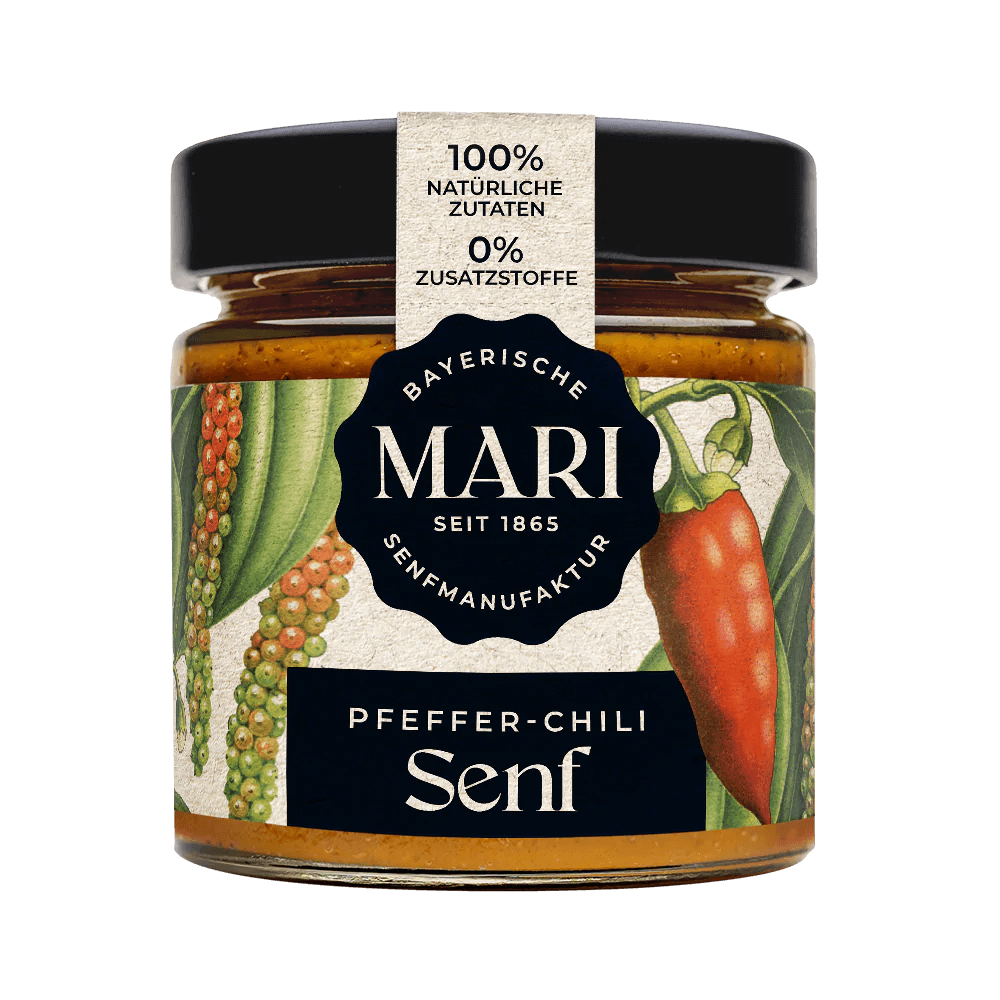 Mari Senfmanufaktur Pfeffer-Chili Senf (180ml) - Gourmet Markt