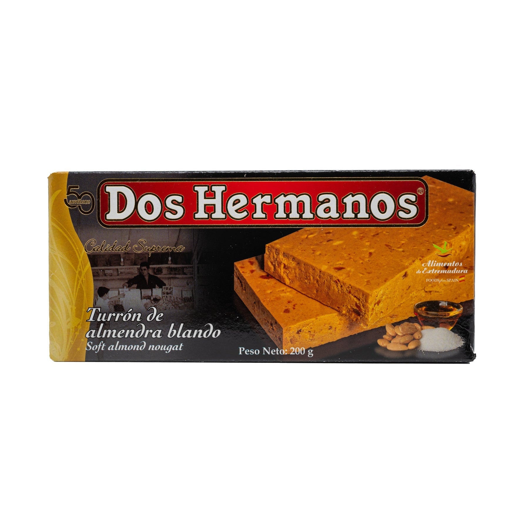 Nougat mit Mandeln "weich", Turron de almendra blando (200g) - Gourmet Markt - Dos Hermanos