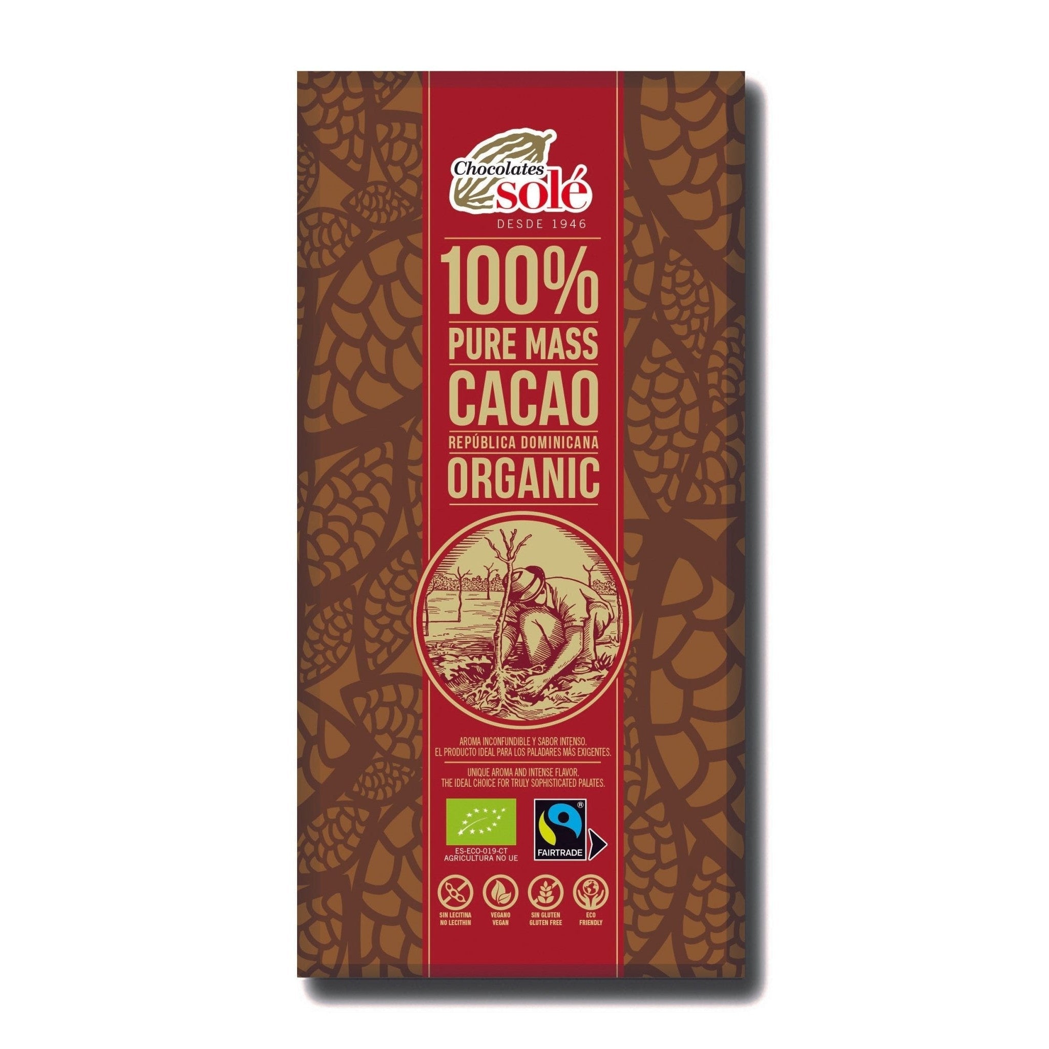Organic Schokolade 100% (100g) - Gourmet Markt - Chocolates Sole