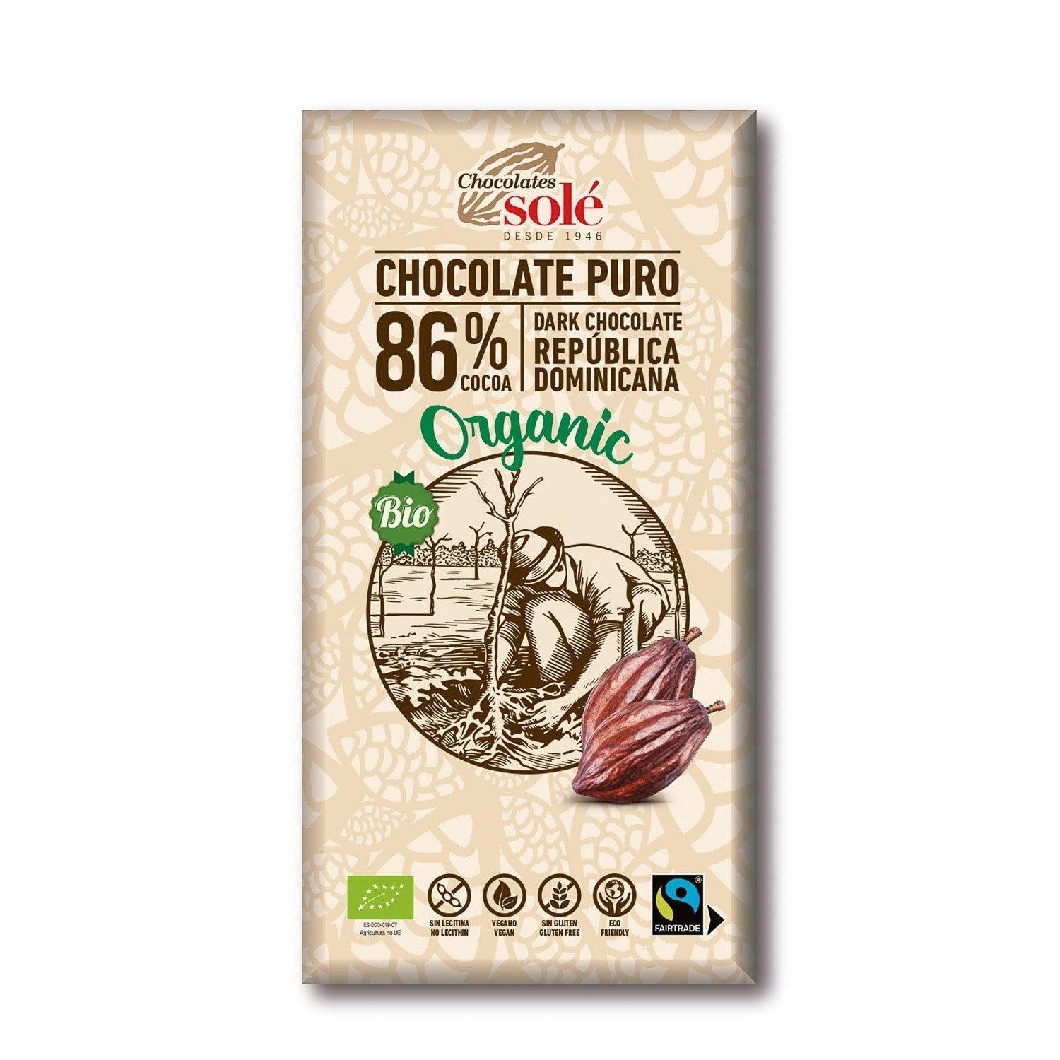 Organic Schokolade 86% (100g) - Gourmet Markt - Chocolates Sole