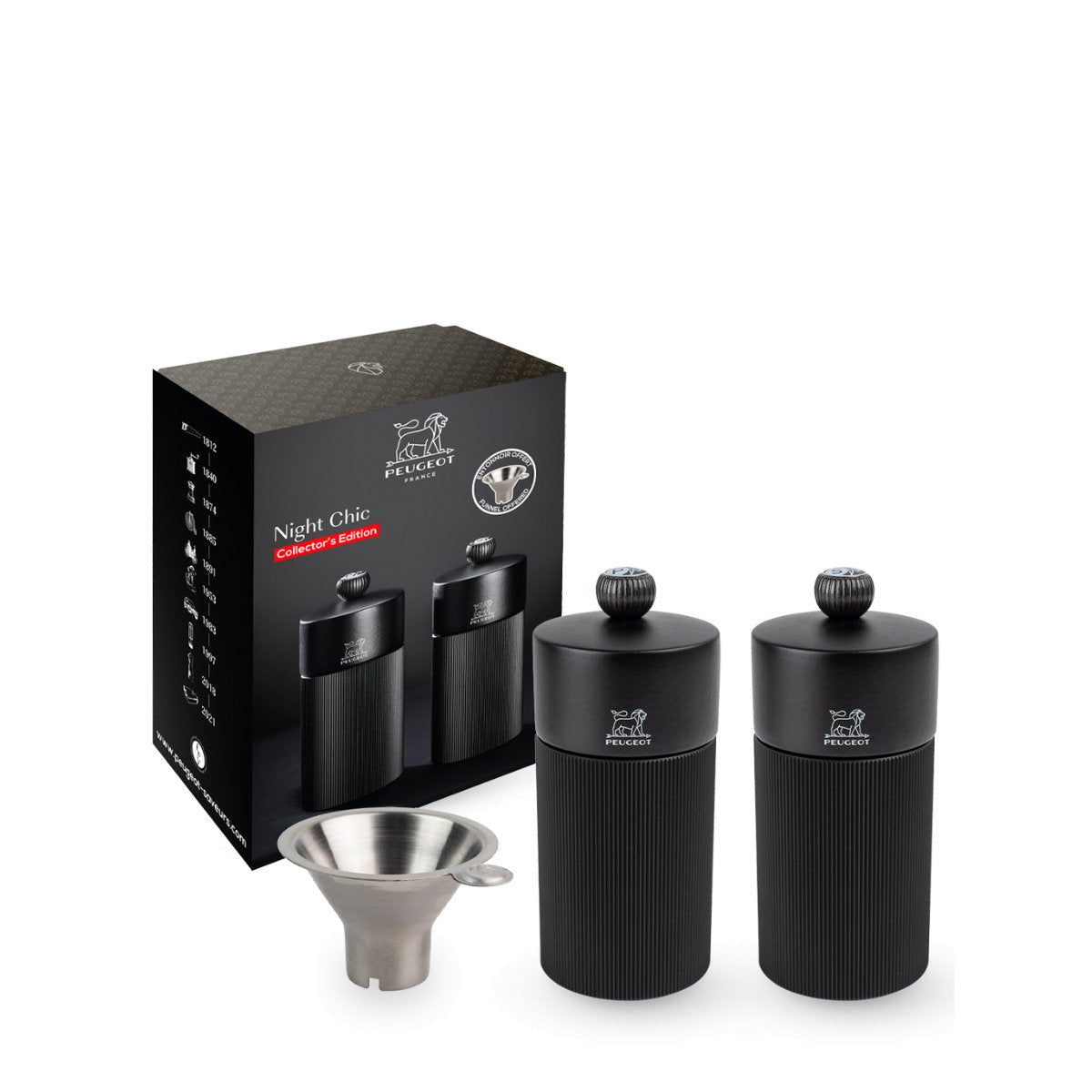 Peugeot Saveurs Peugeot Night Chic Collector's Edition Set Pfeffer- und Salzmühle 12cm - Gourmet Markt