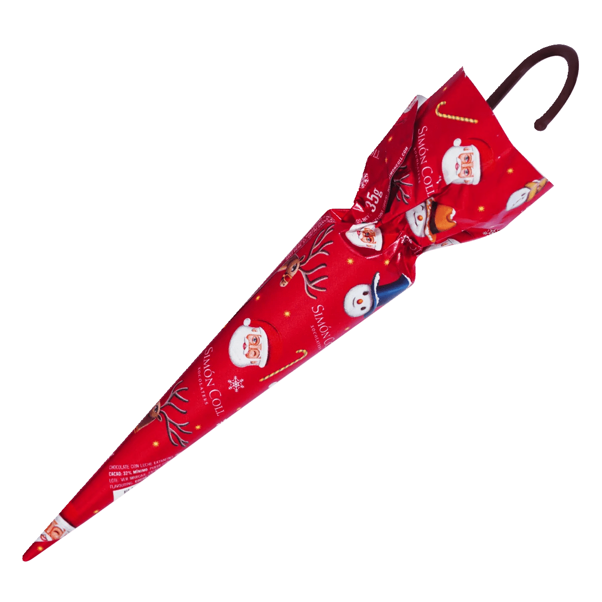 Simon Coll Regenschirm aus Vollmilchschokolade Navidad (35g) - Gourmet Markt
