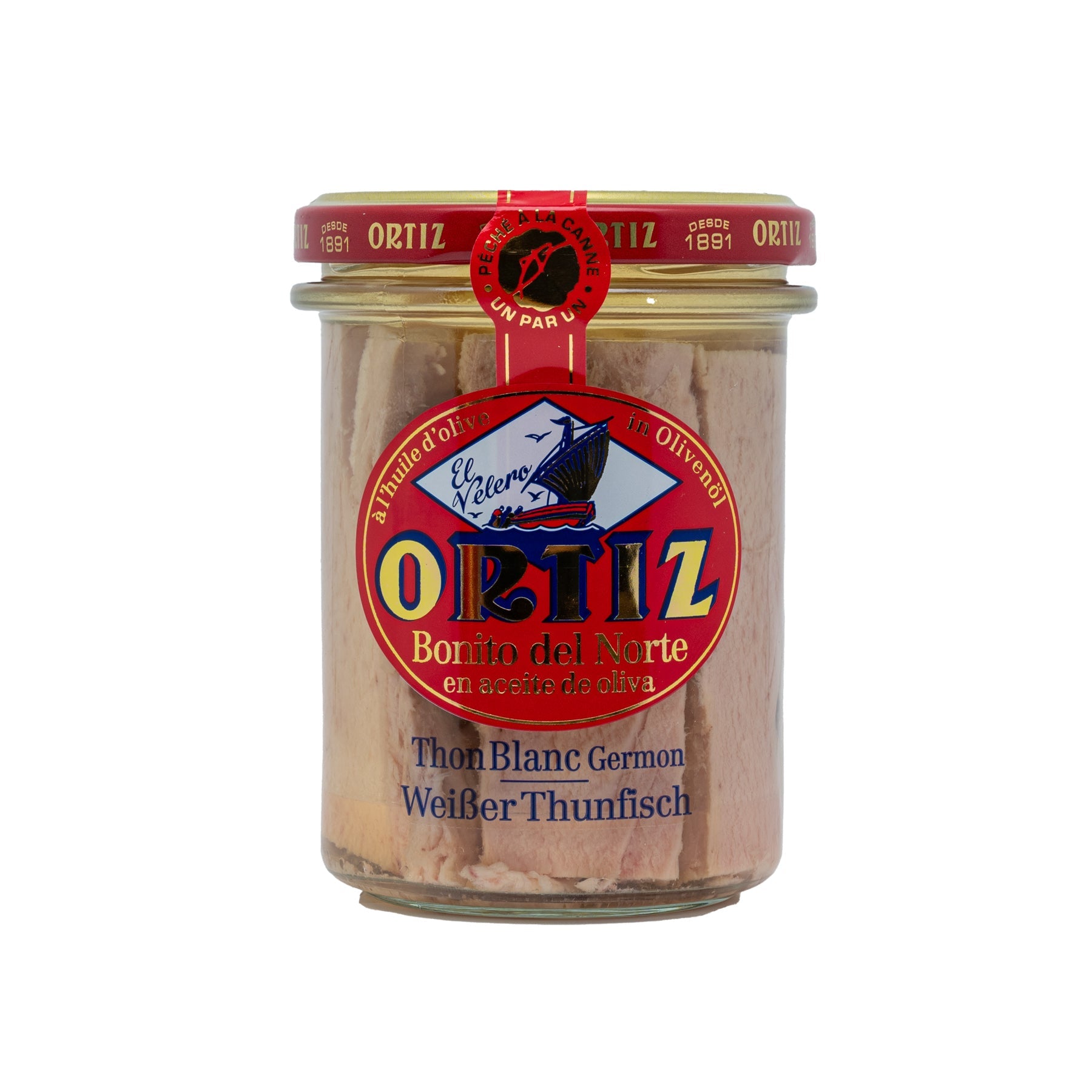 Weißer Thunfisch in Olivenöl im Glas "Bonito del Norte" (220g) - Gourmet Markt - Ortiz