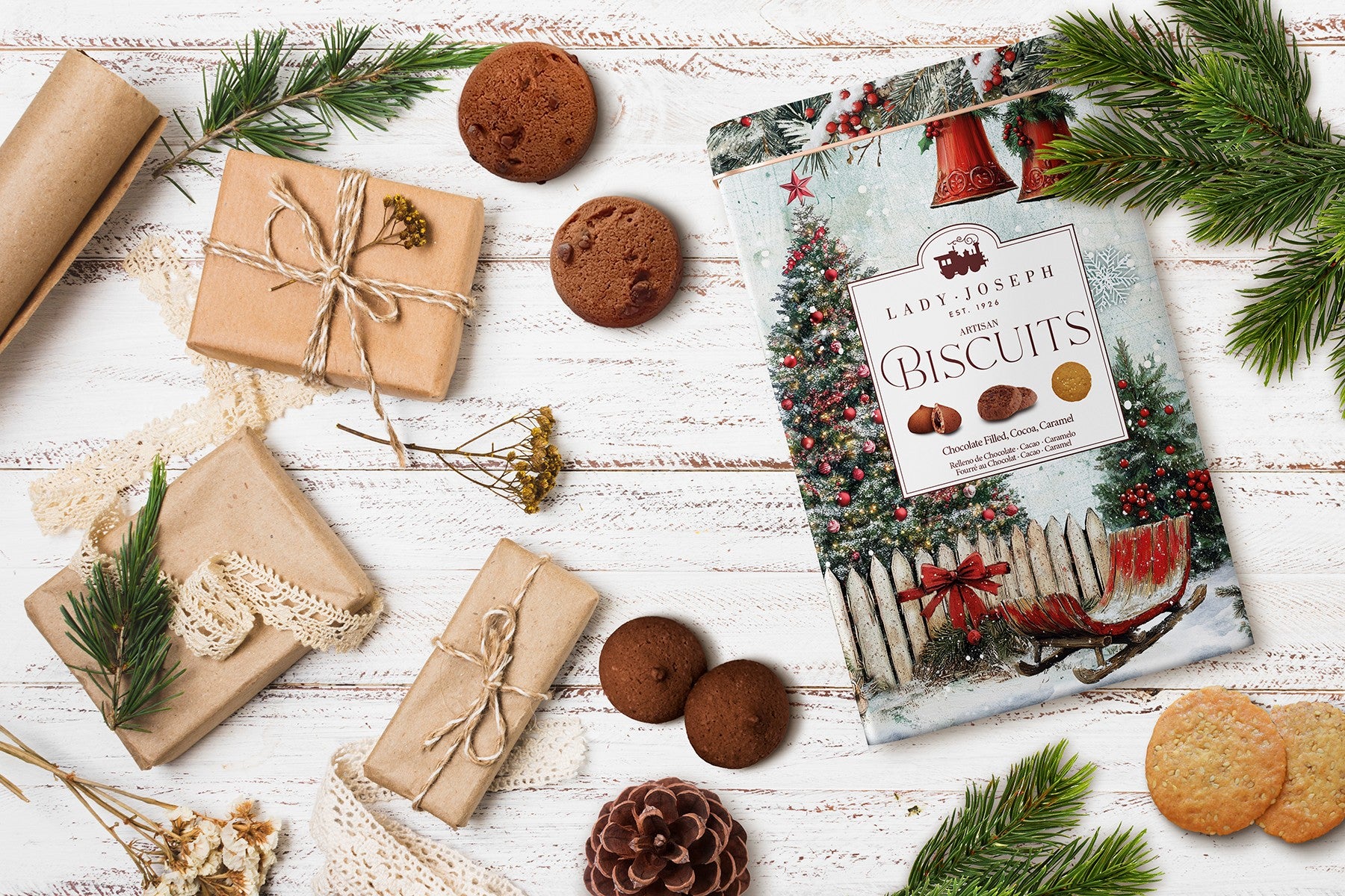 Lady Joseph Biscuits in der Metalldose "Weihnachten" (300g) - Gourmet Markt