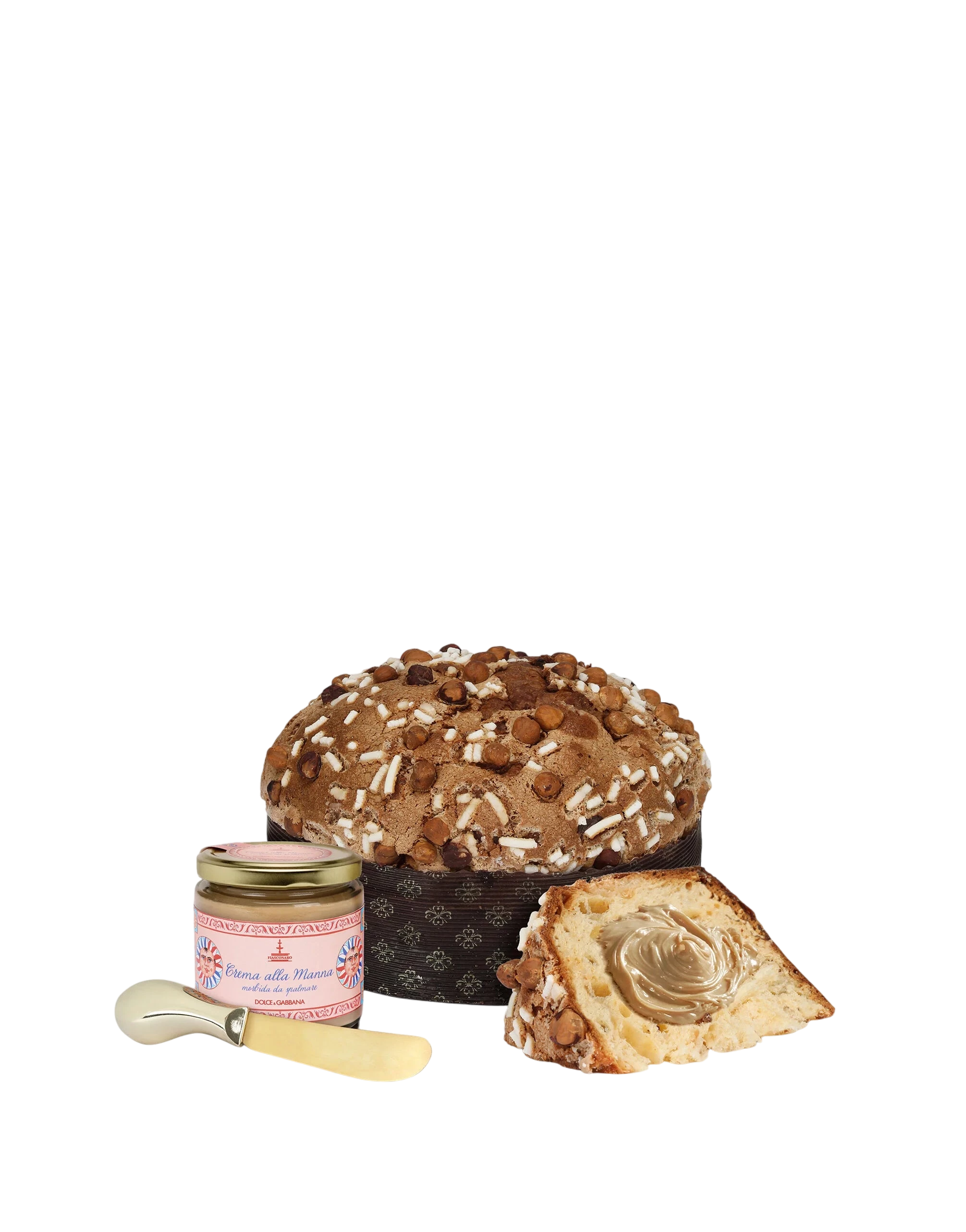 Fiasconaro Panettone mit Haselnuss und Manna Creme D&G (800g+200g) - Gourmet Markt