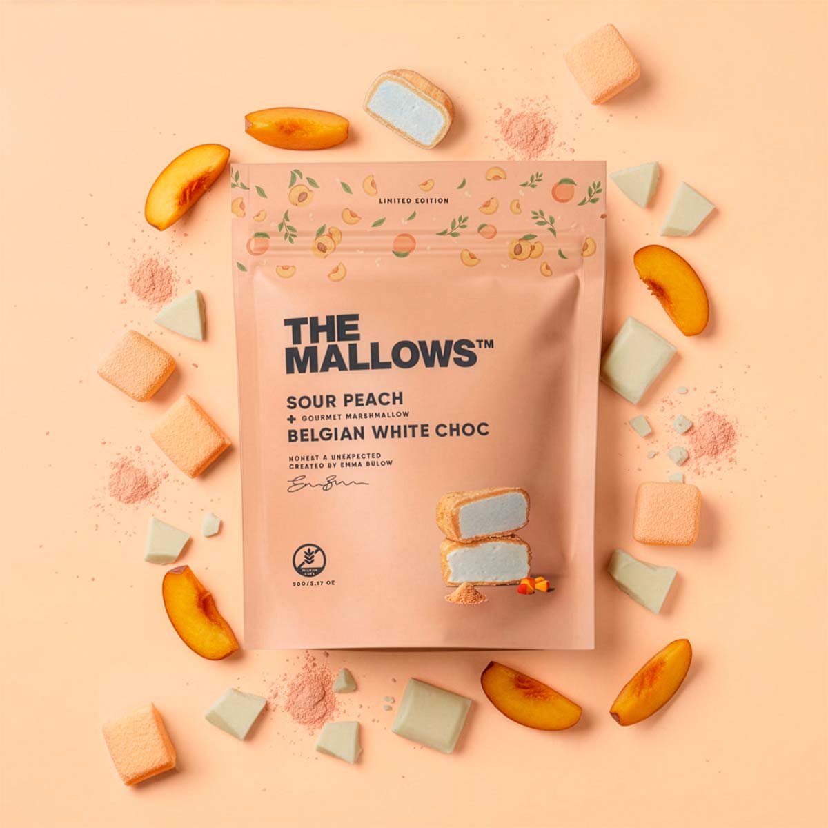 The Mallows Sour Peach Marshmallows (90g) - Gourmet Markt