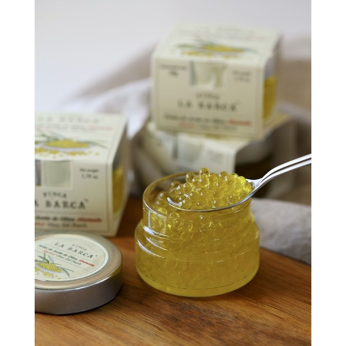 Finca La Barca Geräucherte Olivenöl Perlen (50g) - Gourmet Markt
