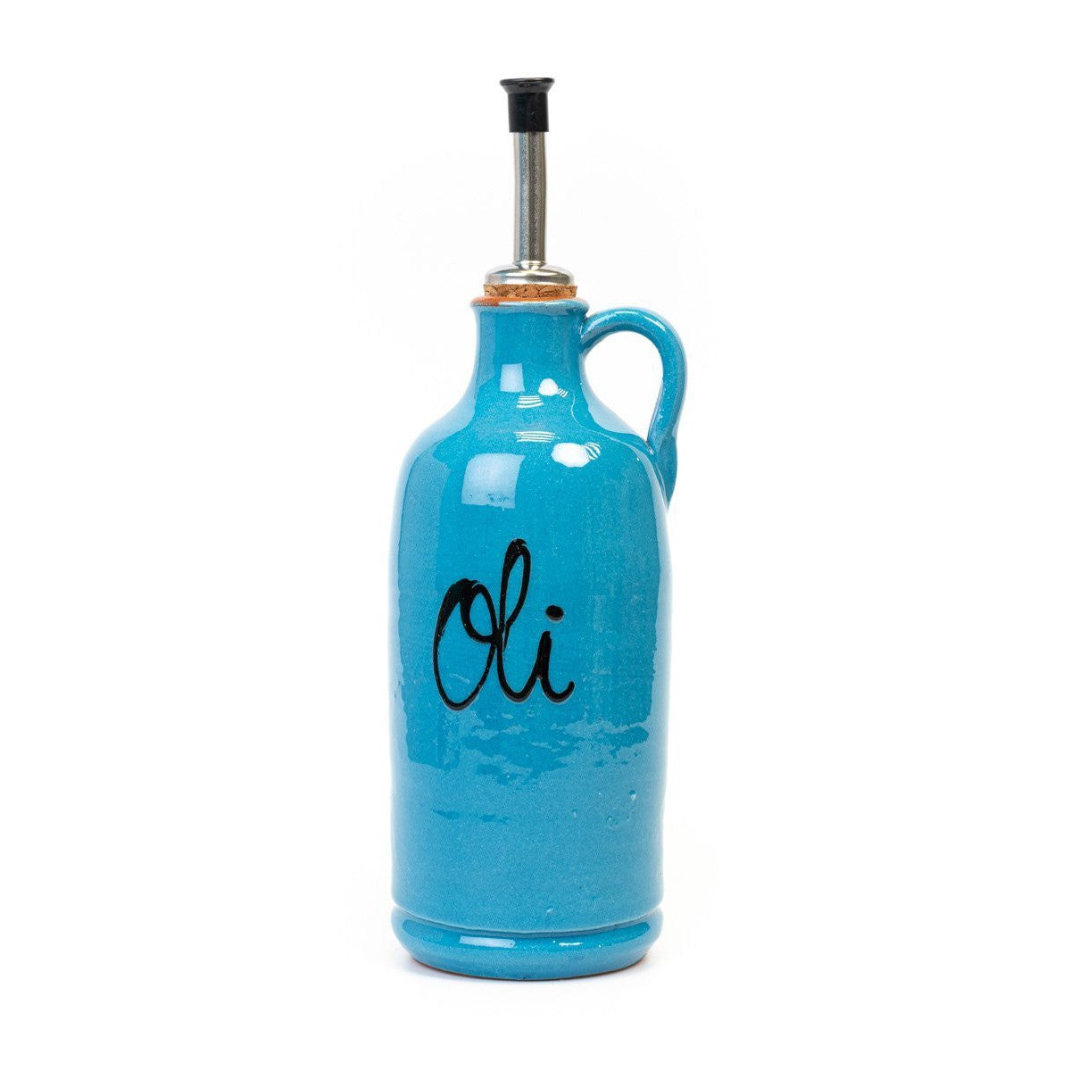 OIivenöl Flasche zum befüllen - volllasiert und lackiert blau (22cm) - Gourmet Markt
