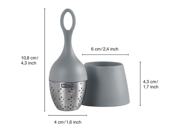 AdHoc Schwimmender Teefilter Floatea grau - Gourmet Markt - AdHoc
