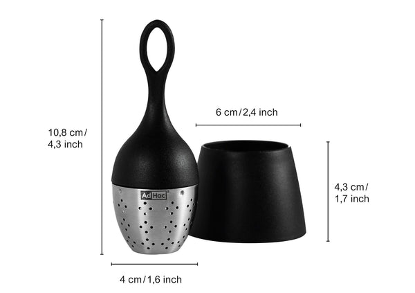 AdHoc Schwimmender Teefilter Floatea schwarz - Gourmet Markt - AdHoc