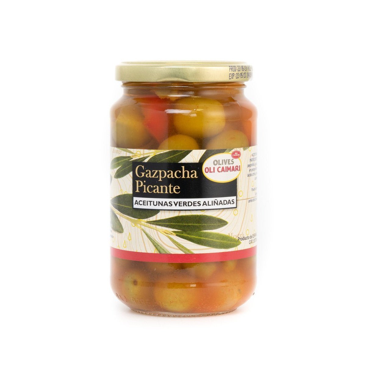Gazpacha Picante grüne Oliven eingelegt (190g) - Gourmet Markt - Olives Oli Caimari