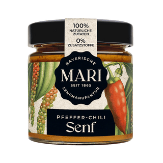 Mari Pfeffer-Chili Senf (180ml) - Gourmet Markt - Mari Senfmanufaktur
