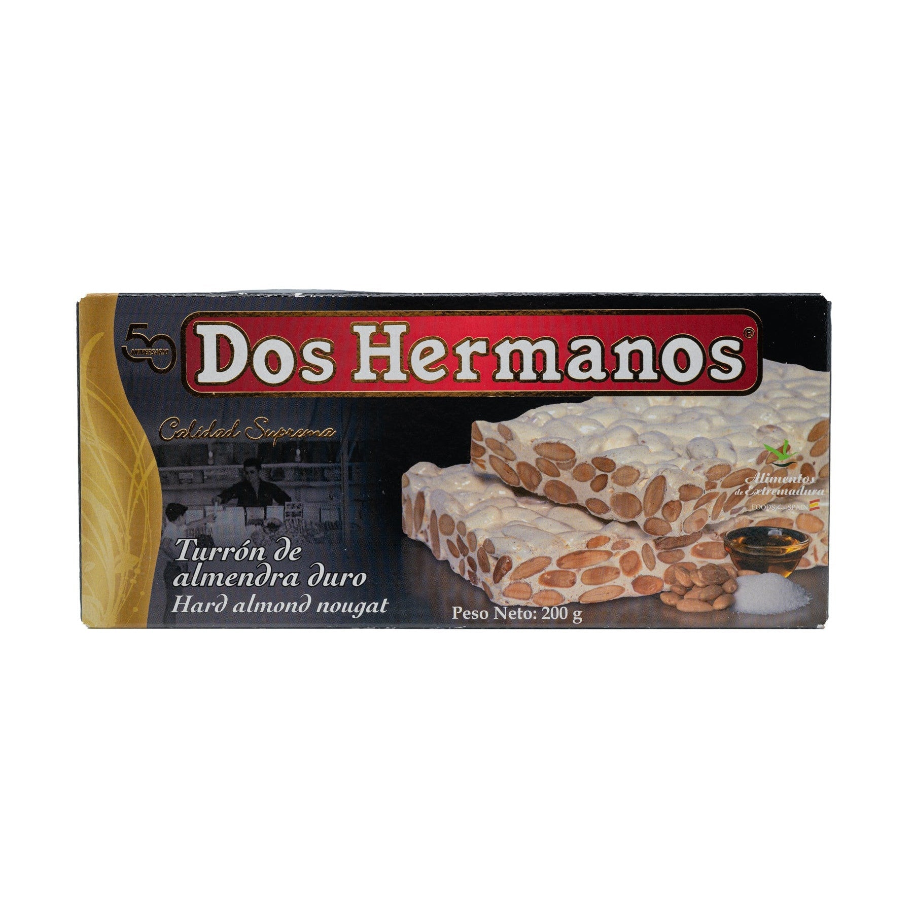 Nougat mit Mandeln "hart", Turron de almendra duro (200g) - Gourmet Markt - Dos Hermanos
