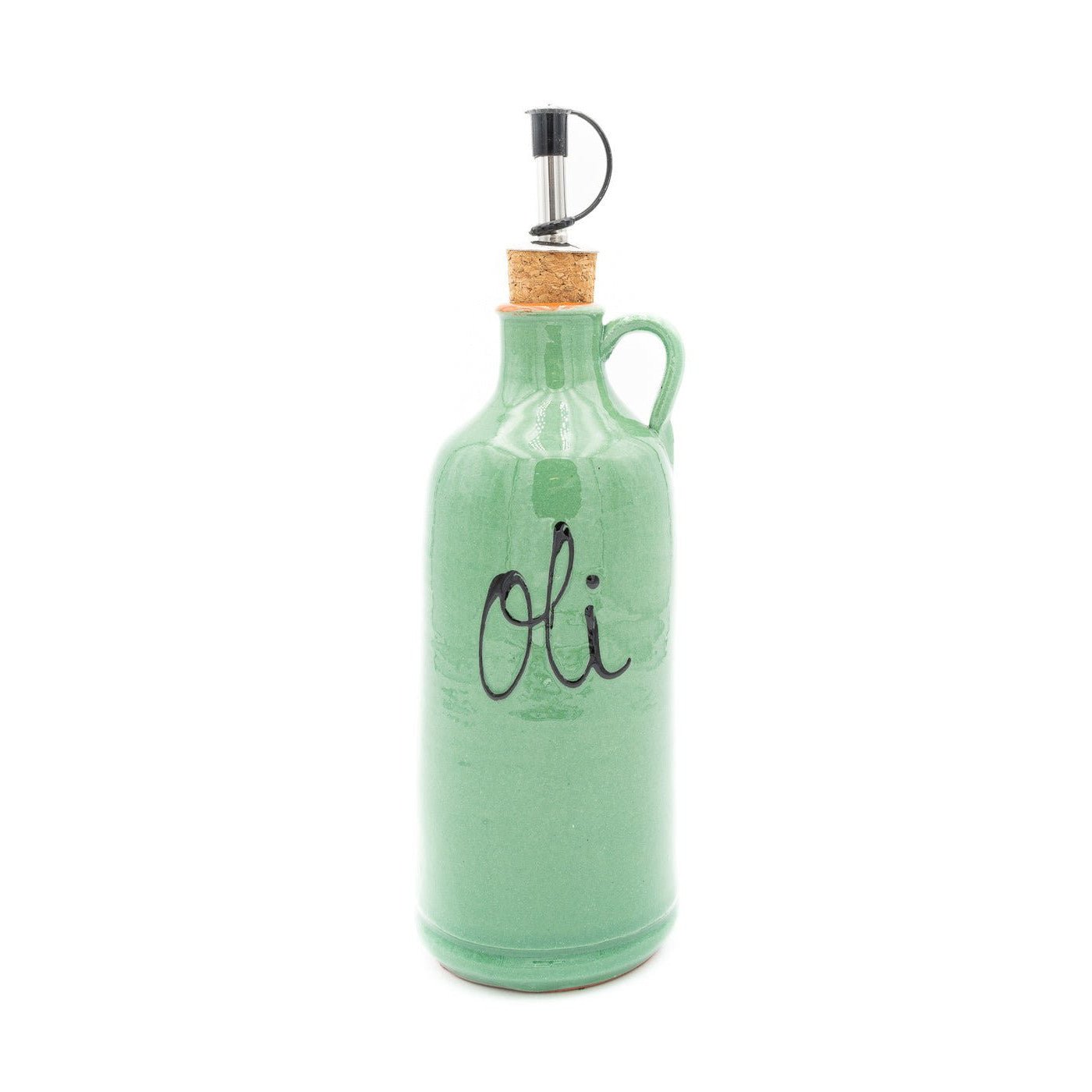 OIivenöl Flasche zum befüllen - volllasiert und lackiert dunkelgrün (22cm) - Gourmet Markt - Gourmet Markt